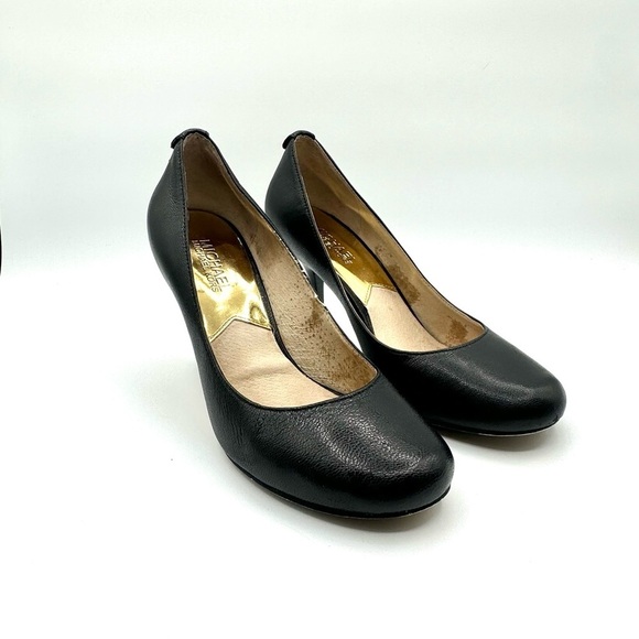 MICHEAL KORS BLACK LEATHER HEELS WOMAN SIZE 7 - Picture 13 of 13